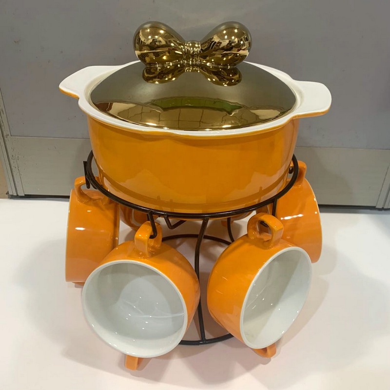 kitchen stock soup clay large cookware set ceramic cooking pots with handle cooking stew pot with lid