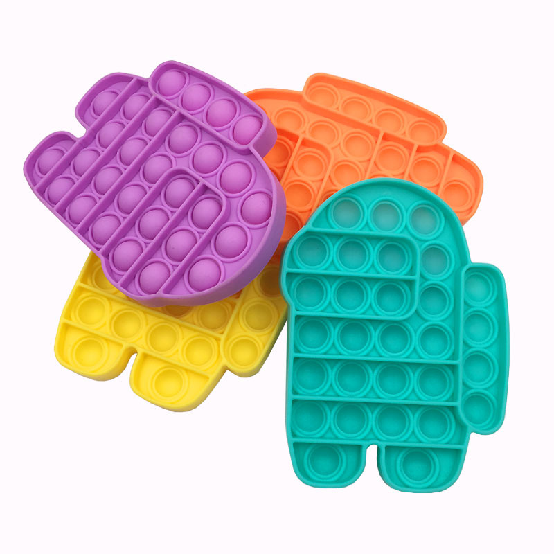 Among us Fidget toys Children Educational toy go bang eco-friendly silicone push bubble fidget sensory toy