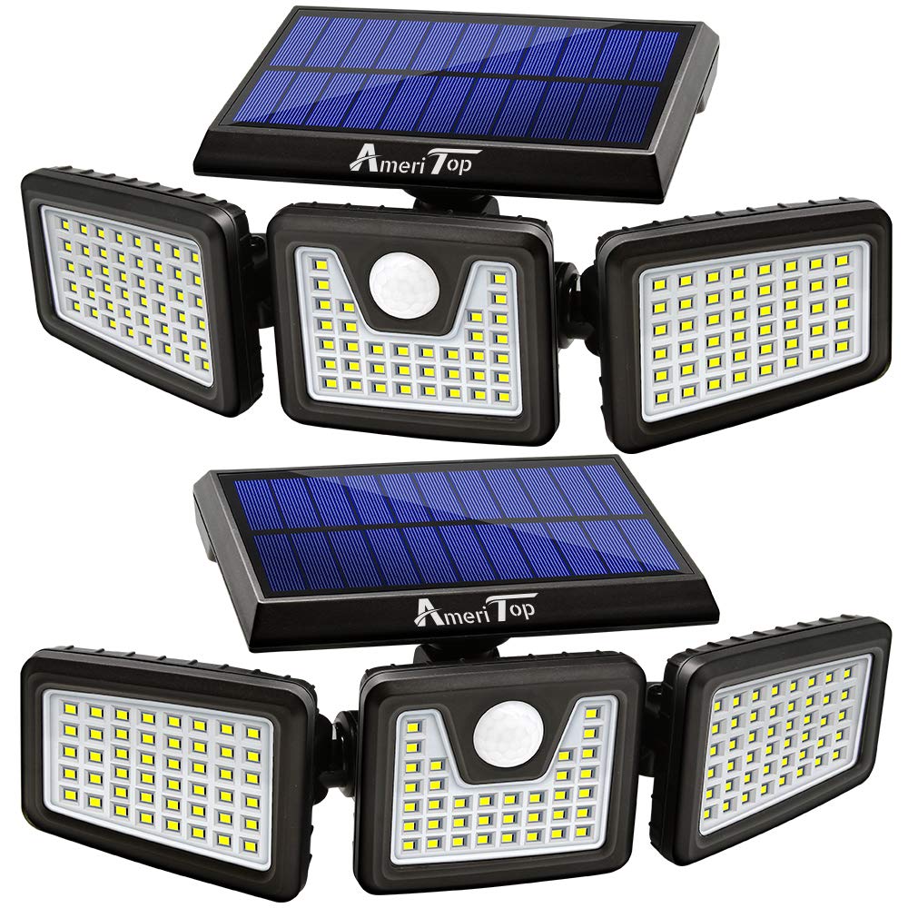 Солярные наружные фонари, 3 Регулируемый heameritop 74/100/122/138 LED 800LM беспроводной светодиодный солнечный датчик движения света на открытом воздухе