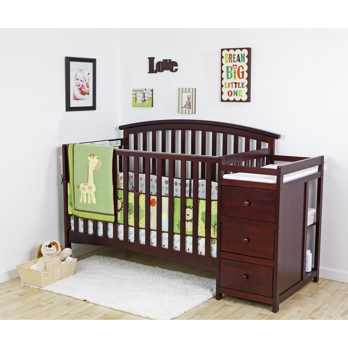 Modern Baby Cot Solid Wooden Foldable Crib White Versatile for Bedroom Outdoor Dining Living Room 1-Year for Babies Kids