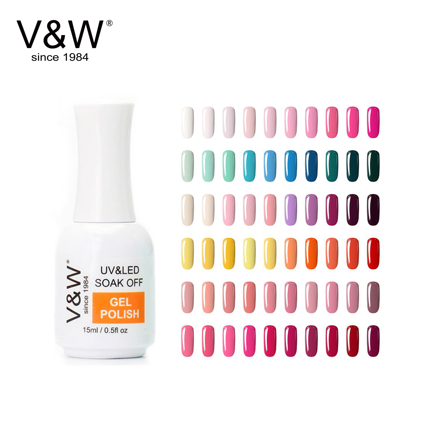 VW Oem Private Label 15ml Soak Off Gel Polish Color Set UV/LED Gel Nail Polish Kit Glitter 3 Step Gel For Nails Supplies Salon