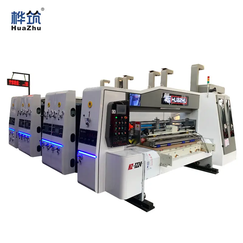 Computer automatic four color ink printing slotting die cutting machine