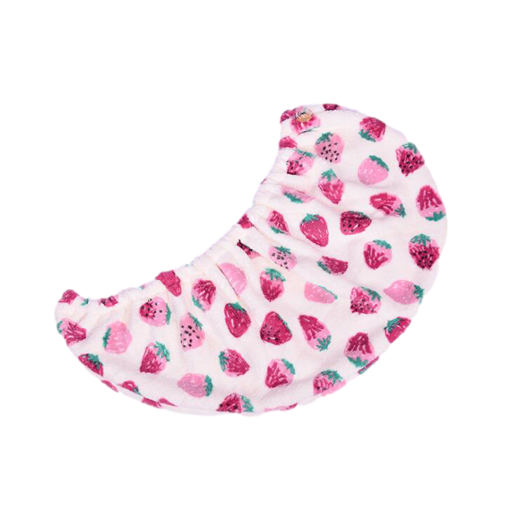Strawberry Print Curly Hair Towel Microfiber Towel For Hair Wrap