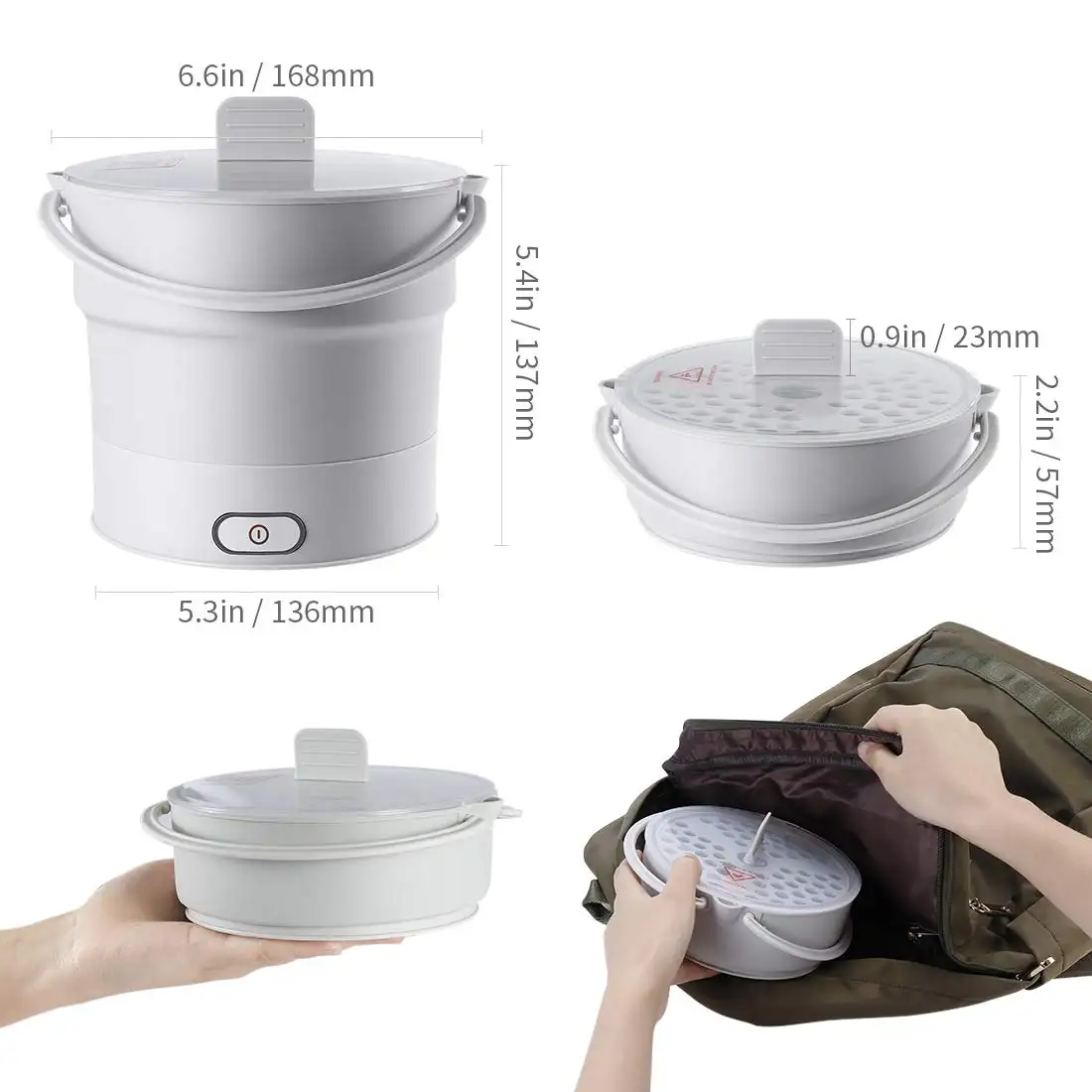 2019 New arrival electric cooker pot portable folding hot pot luxury electric instant steam cooking pot