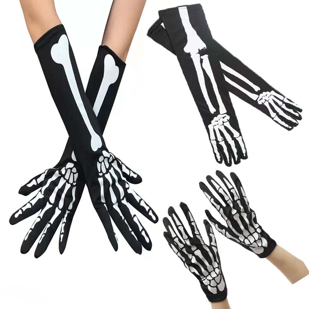 Party Supplies Gloves Skeleton Bones Mask Halloween Fancy Long Gloves Halloween cosplay