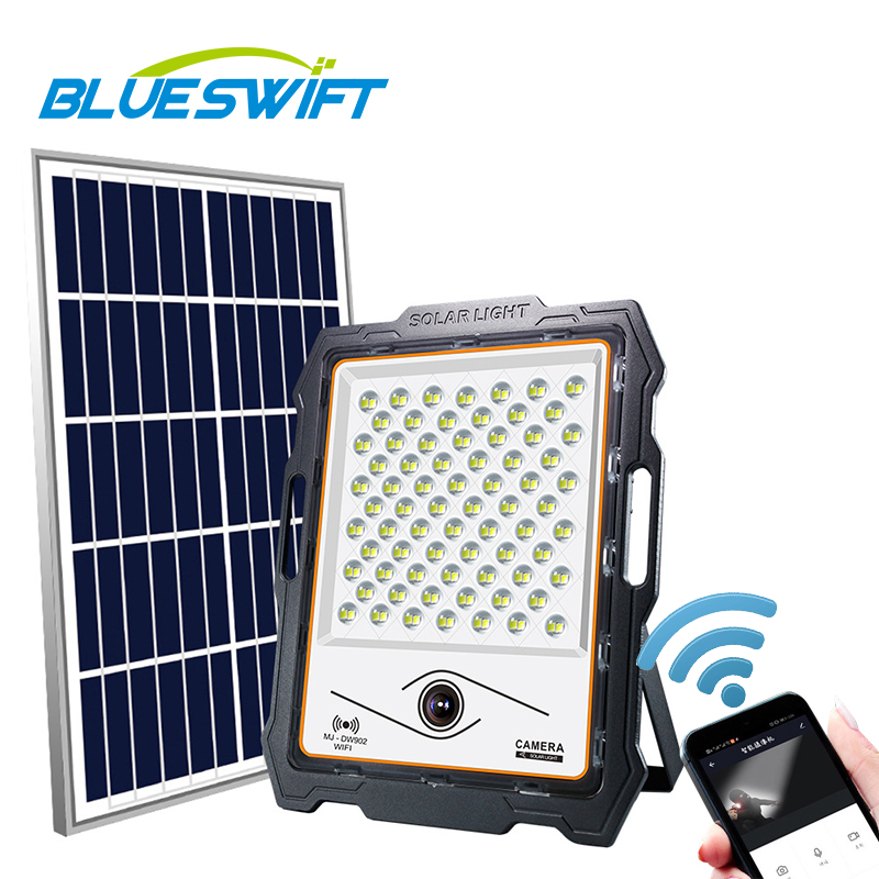 SMD 400W 300W 200W видеонаблюдения Wifi Открытый сад настенный светильник 100 Вт ватт Солнечная Светодиодные потолочные светильники с камерой