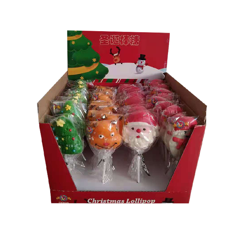 Elk Snowman Shaped Fruit Flavored Lollipop Christmas Theme