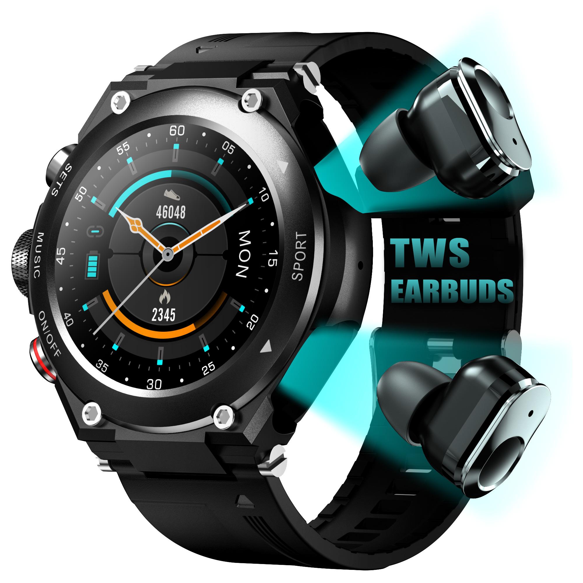 Умные часы, наушники 2 в 1 OEM TWS, беспроводные наушники-вкладыши, часы, наушники для записи телефонных звонков, умный Браслет