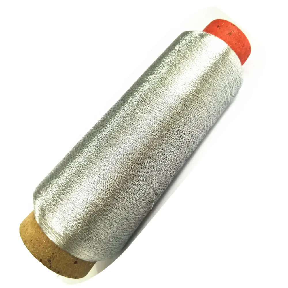 Factory Direct MS type bright silvery metallic yarn for weaving and embroidery