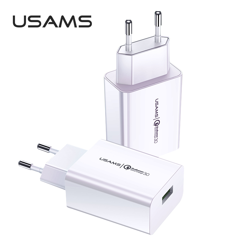 USAMS T22 Single Output 18W Type C PD QC3.0 Fast Charge Portable Travel Charger