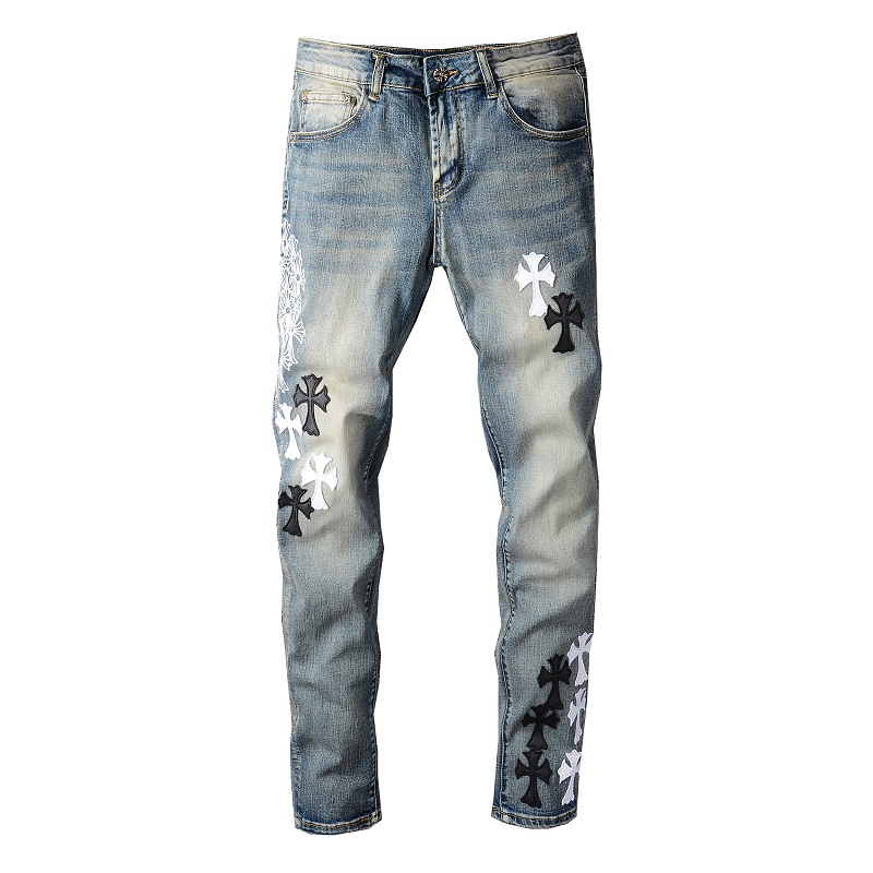Fashion New Design amirys balmainys paris Hot-sell ripped vintage Elastic Breathable Long Pants Men's Denim jeans