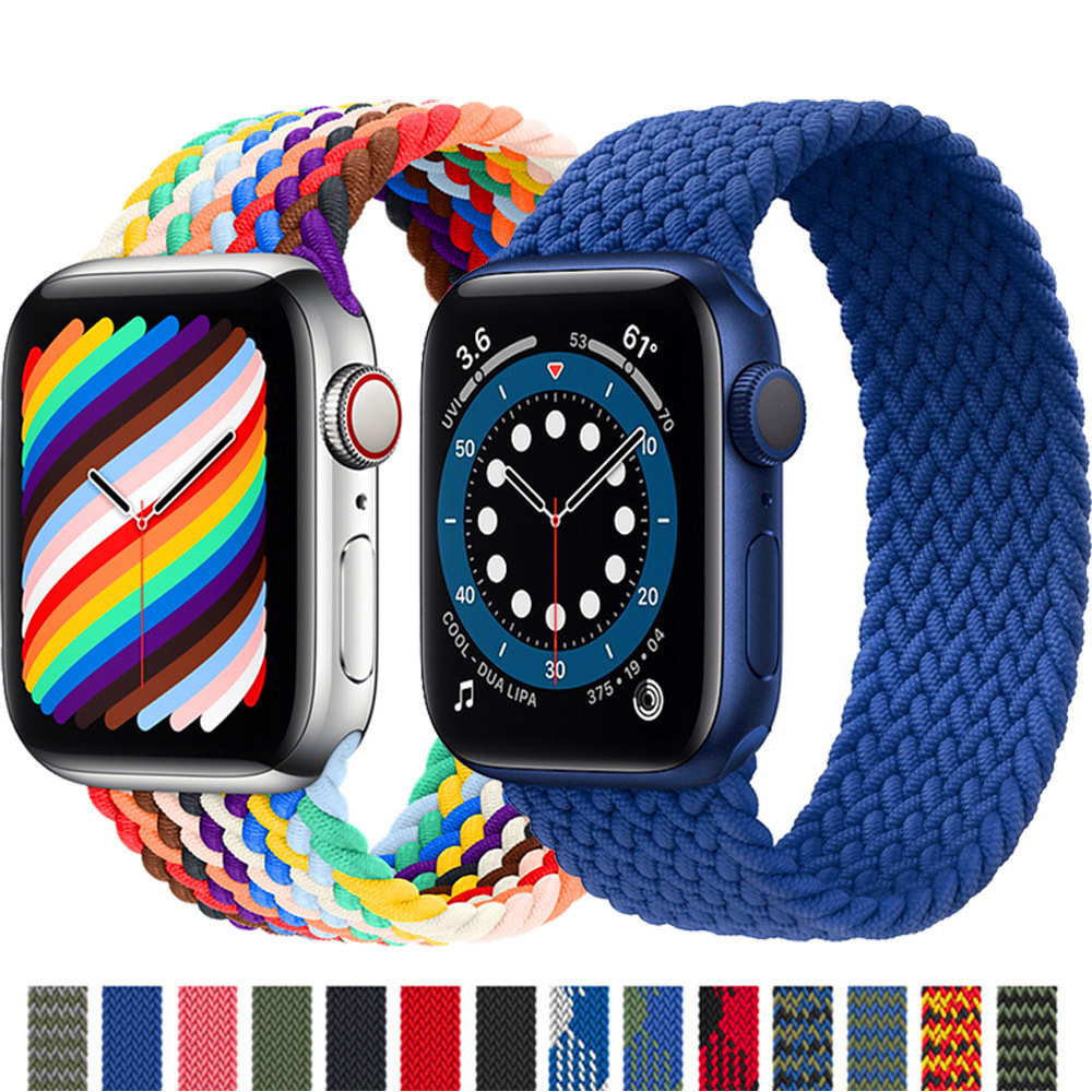 Лидер продаж, плетеная петля для Apple Watch Band Se 65 40 мм 44 мм, эластичные браслеты Pride, ремешки для Smart Series 4321 38 мм 42 мм, аксессуары