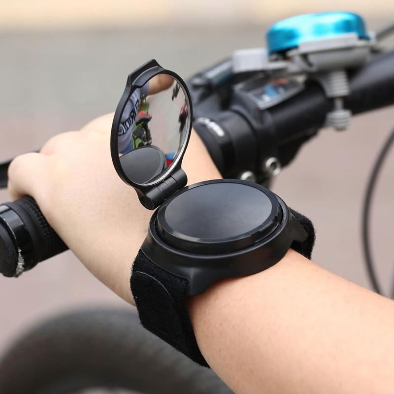 Bicycle Mirror Back Cycling Mirror 360 Degrees Rotate MTB Arm Wrist Strap Rear View Bicycle Accessories Mirror
