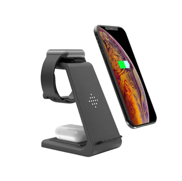 DESKTOP WIRELESS CHARGER Stand QI 3 in 1 Wireless Charger T3 for phone TWS earphone and Watch