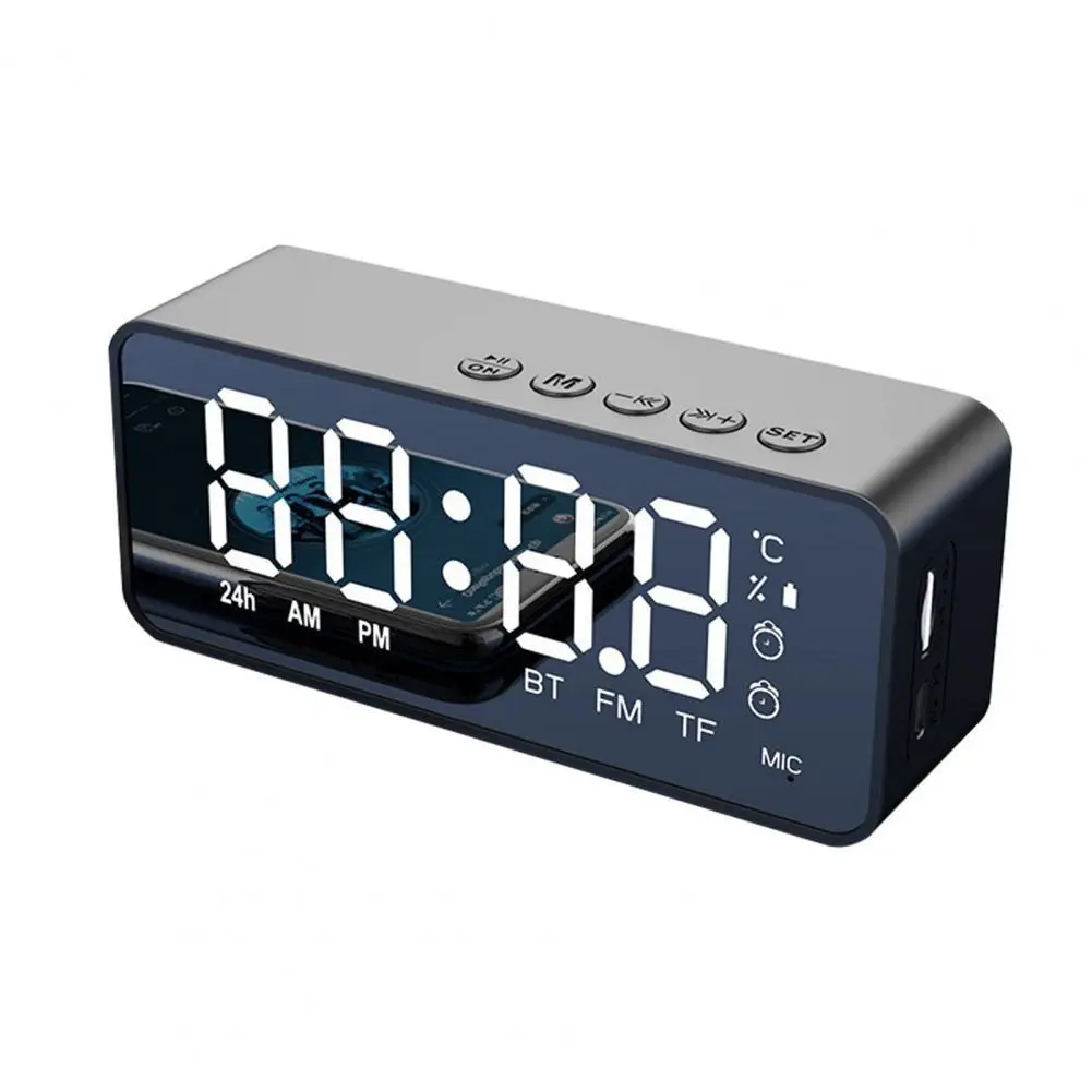 Wireless loudspeakerMobile phone audio with time display A18 portable mini clock subwoofer wireless BT speaker