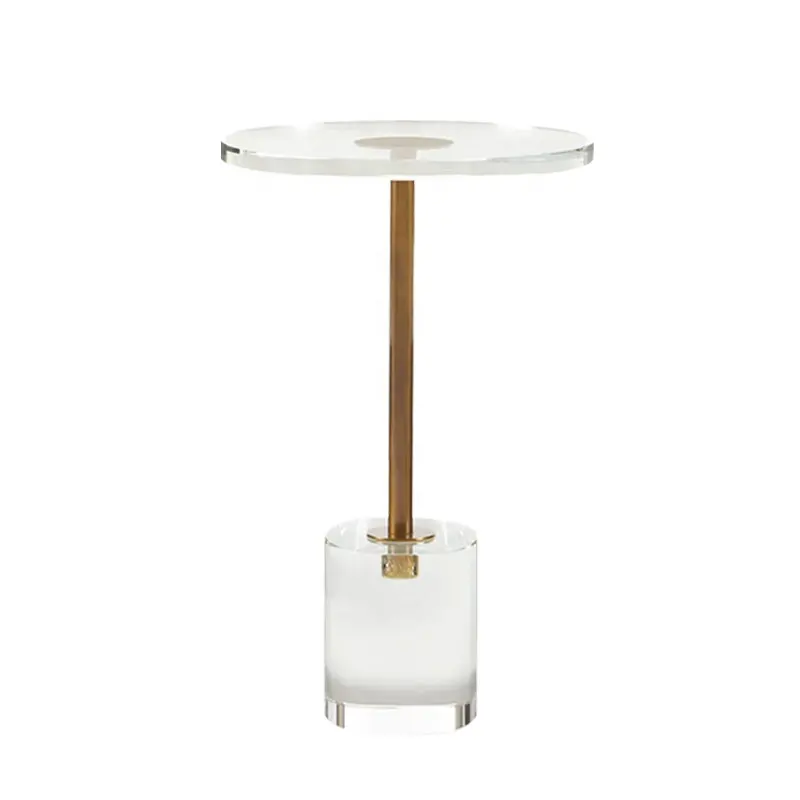 Living room furniture modern luxury side table end round small transparent clear acrylic coffee table