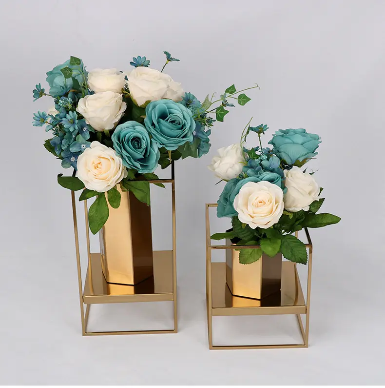 Роскошная Современная Золотая ваза для сухих цветов, декор для гостиной, Цветочная композиция