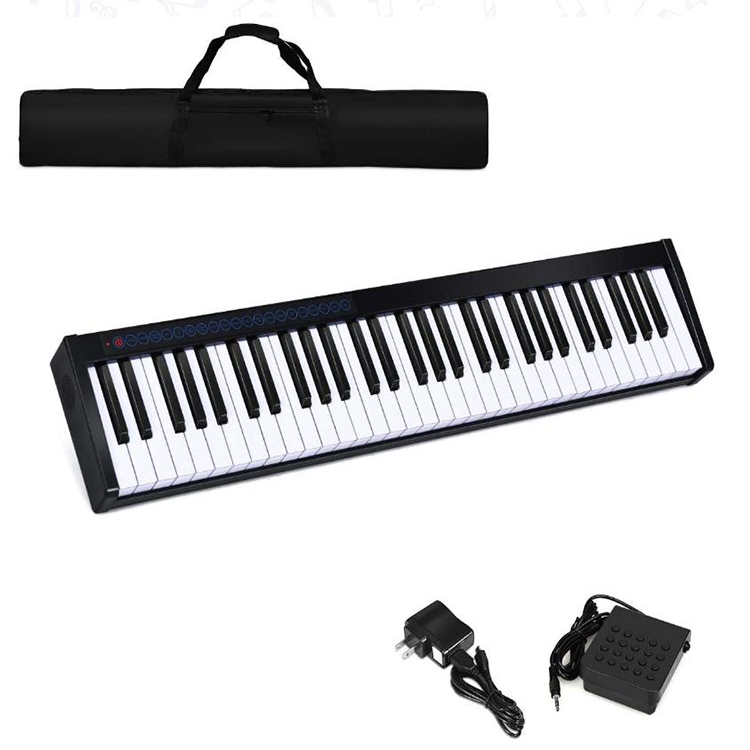 2021 hot sale portable 61 keys folding piano keyboard electronic organ for beginner