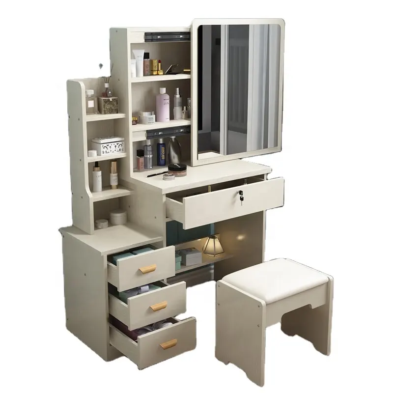 2021 luxury Mirrored Dressing Table Set bedroom dresser and drawer
