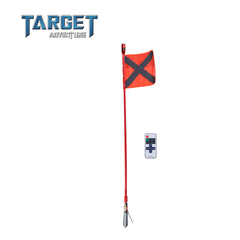 Off Road Jeep Flag Whip Easy Installation Outdoor Worksite Warning Whip Safety Light Flag