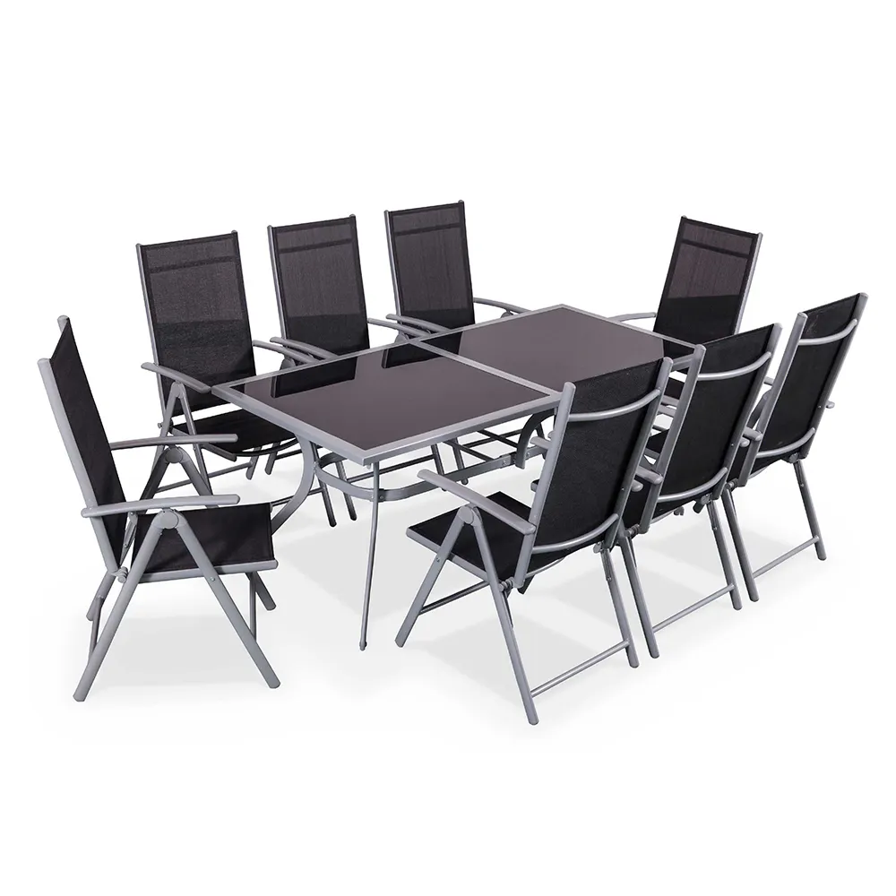 Furniture outdoor patio garden chairs and table sets aluminum 8 seater