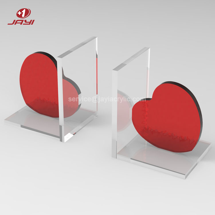 JAYI Custom Acrylic Book end Lucite L Shape Mail Book Magazine Holder Stand