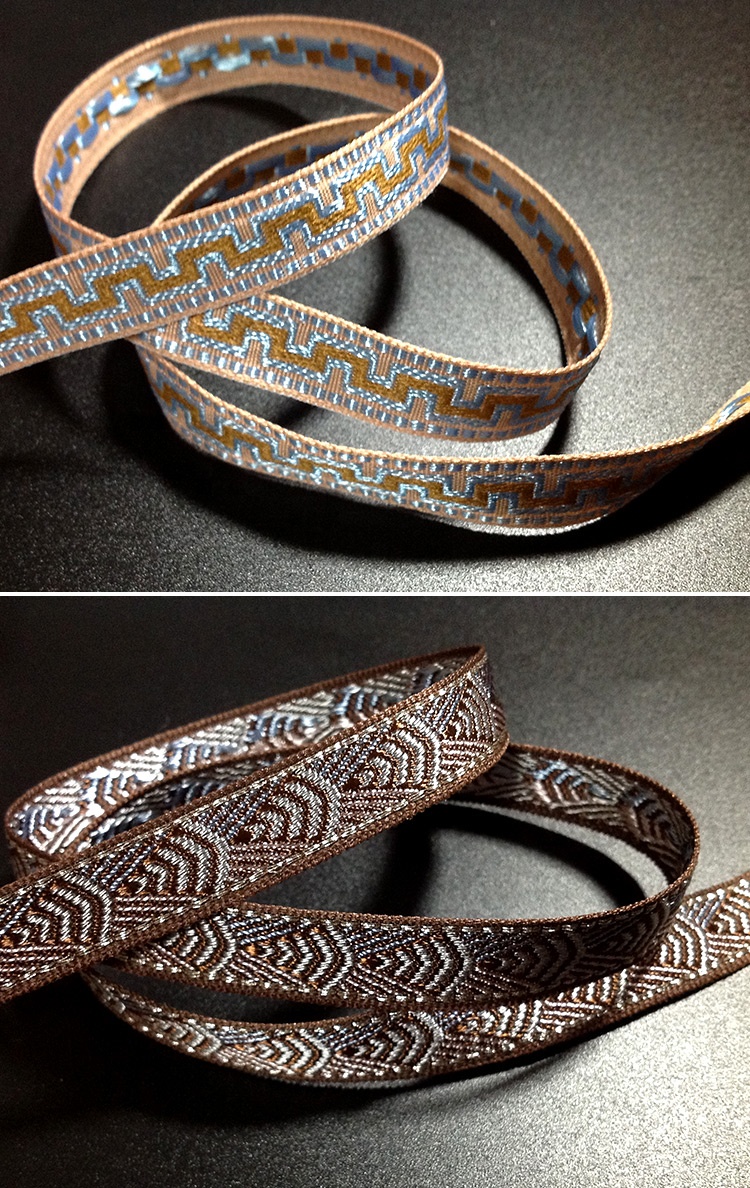 Wholesale Custom Any Logo Pattern Embroidery Ribbon  Glitter Jacquard Webbing Tape