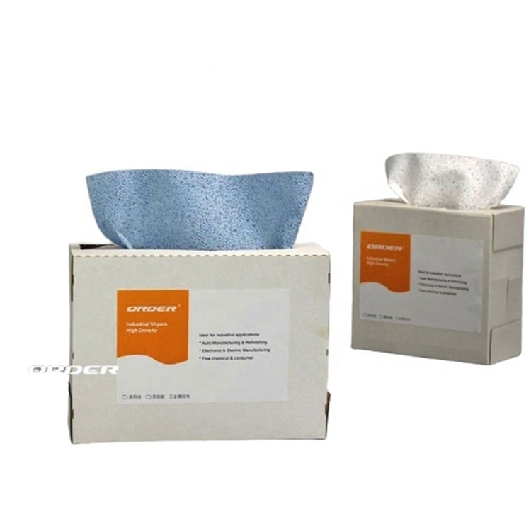 Top sale guaranteed quality interfold blue pop up box nonwoven meltblown lint free cleansing wipes