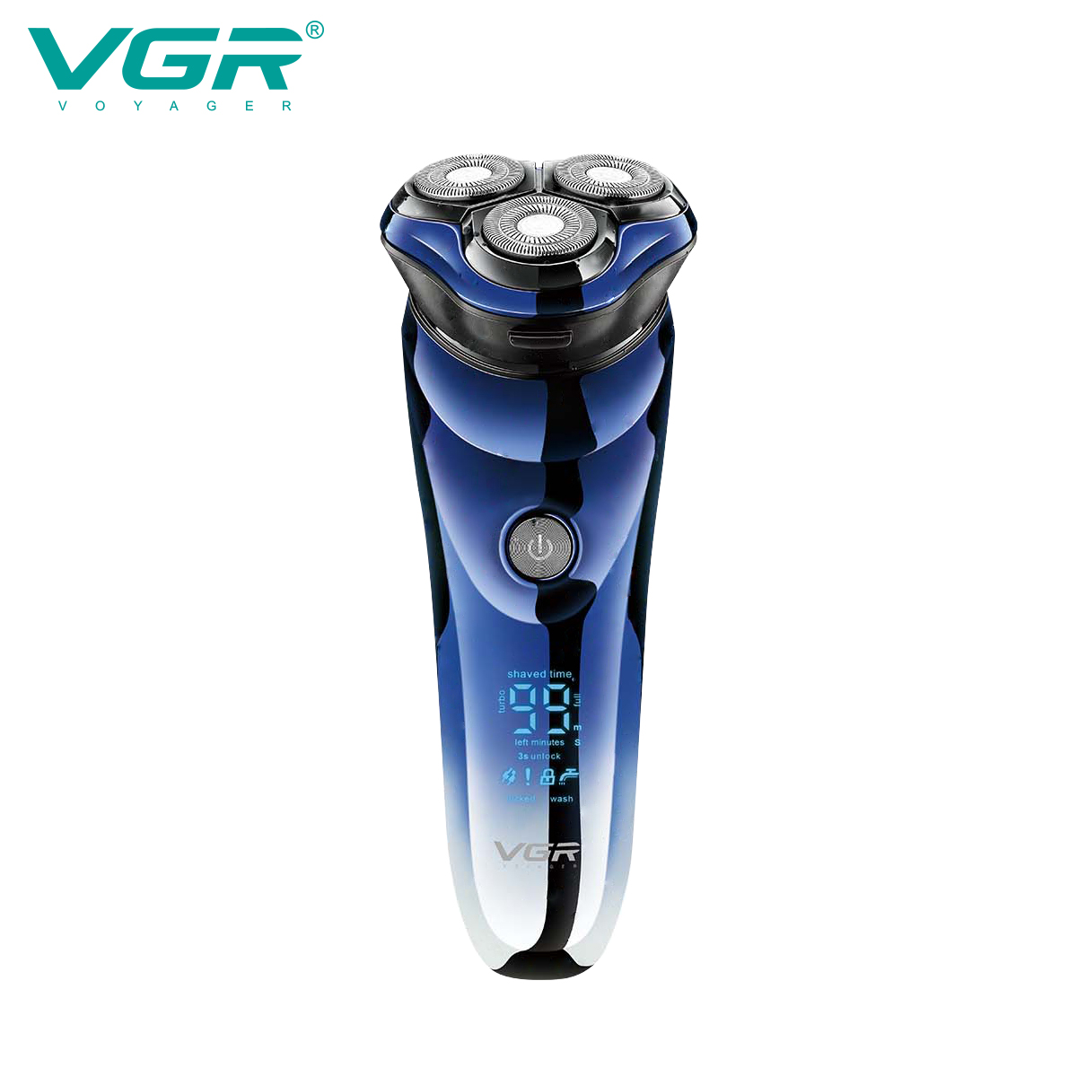 VGR V-305 моющаяся бритва, водонепроницаемая, IPX7 для мужчин, электробритва для мужчин, бритва со светодиодным дисплеем для путешествий