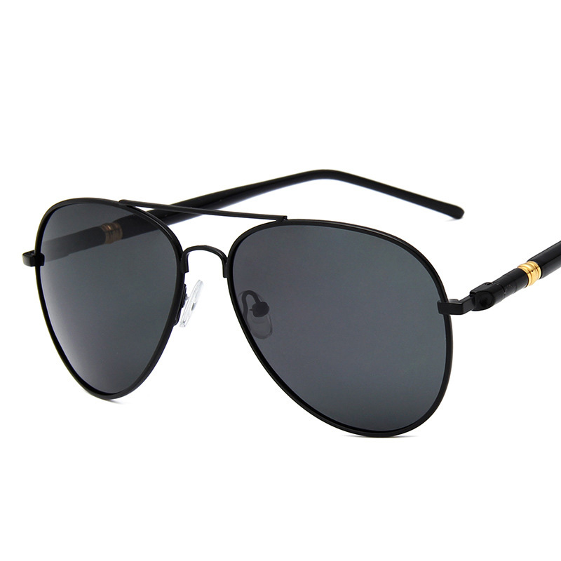 Aviation Metal Frame Quality Oversized Spring Leg Alloy Men Sunglasses Polarized Pilot Male Driving Sun Glasses