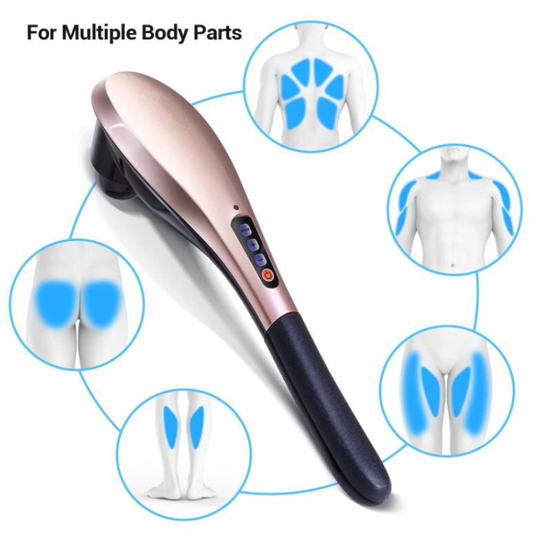 Powerful Motor Cordless Rechargeable Electric Percussion Deep Tissue Muscle Body Handheld Back Neck Massager