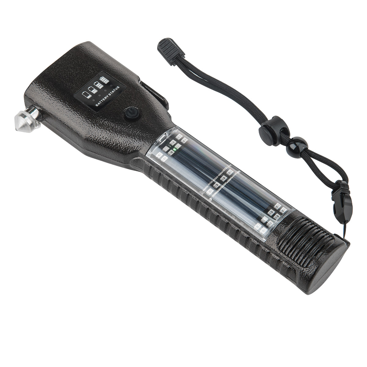 Whole Casted Aluminum Solar Rechargeable Sound and Light Alarm Power Bank Car Emergency Safety Hammer LED Flashlight