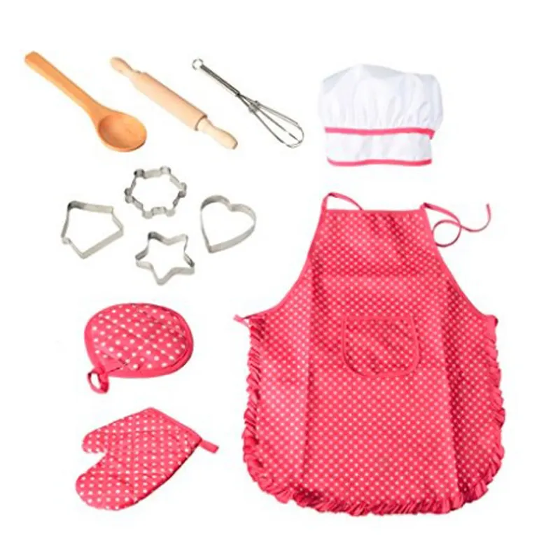 Children Pretend Play Chef Cooking Game Baking Tools Kitchen Role Play Toys Set For Girls Age 3-5