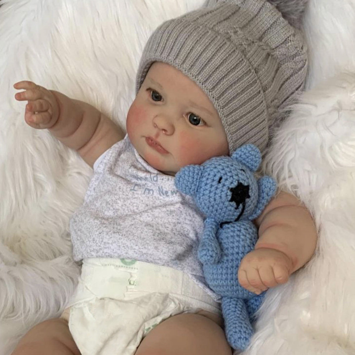 60CM Finished Lifelike Doll Awake Boy As Picture Reborn Baby Hand Paint Doll With Genesis Paint High Quality 3D Skin Doll