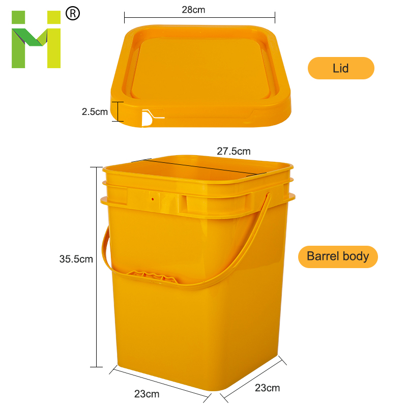 Hot Sale! 18L Food Grade 5 Gallon Square Buckets with Lid