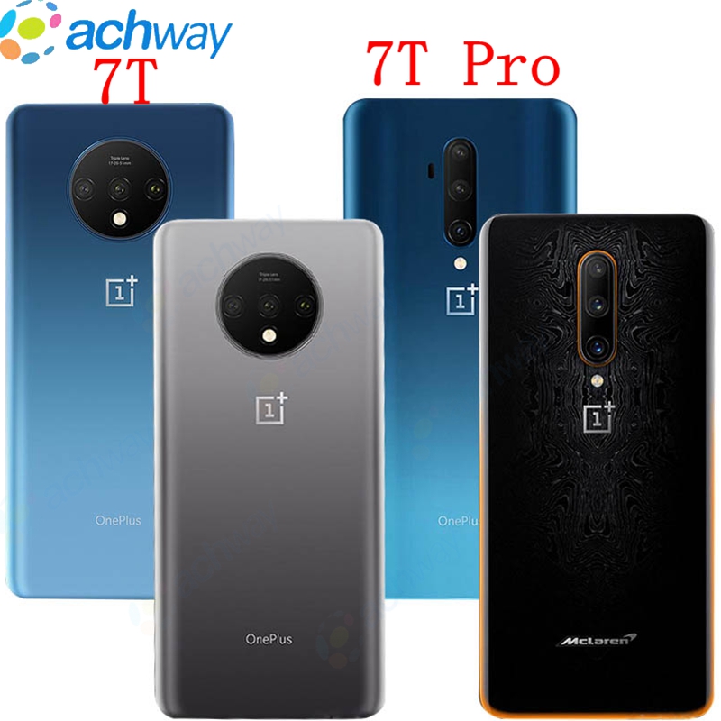 Оригинальная задняя крышка батарейного отсека, заднее стекло для OnePlus 7T Pro, Крышка батарейного отсека 1 + 7T pro, корпус с объективом