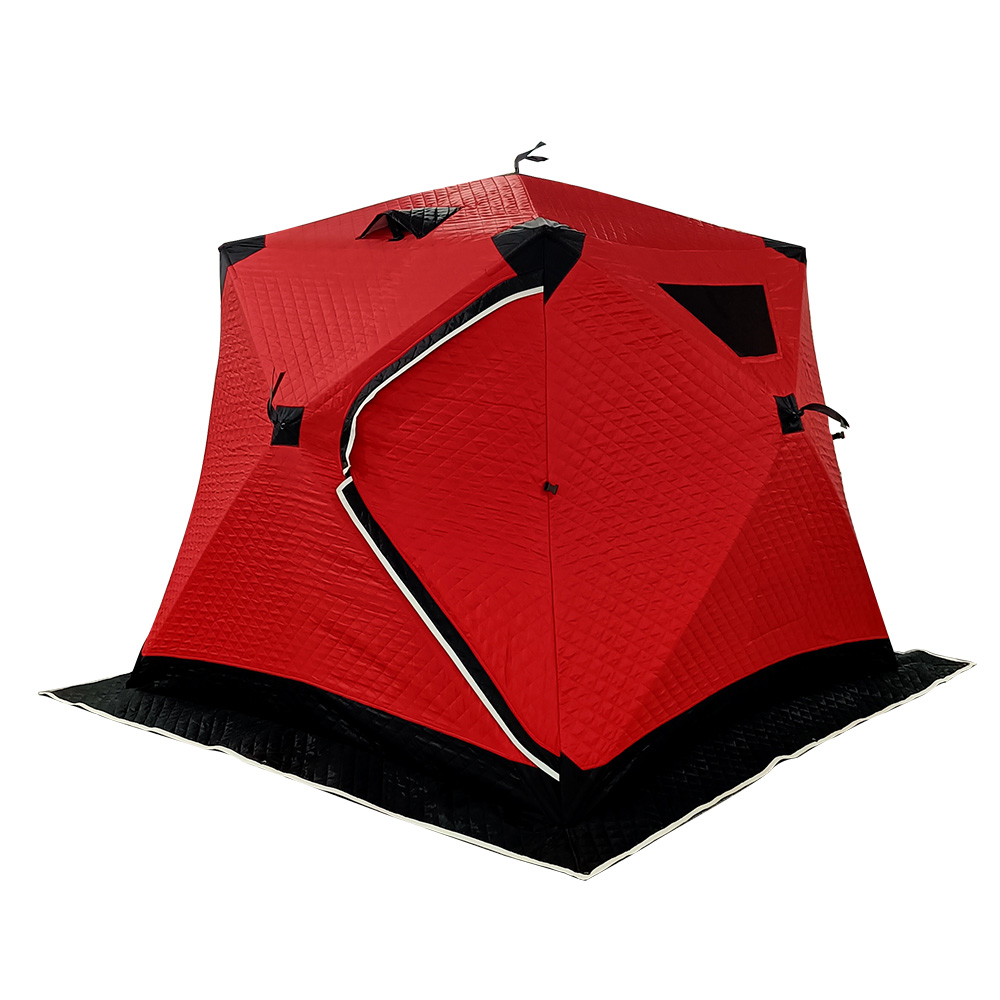 Warm Portable Ice Fishing Tent Winter Shelter Pop-up 2 Person Fishing Tent with carrying Bag and stove and and Ice Anchors