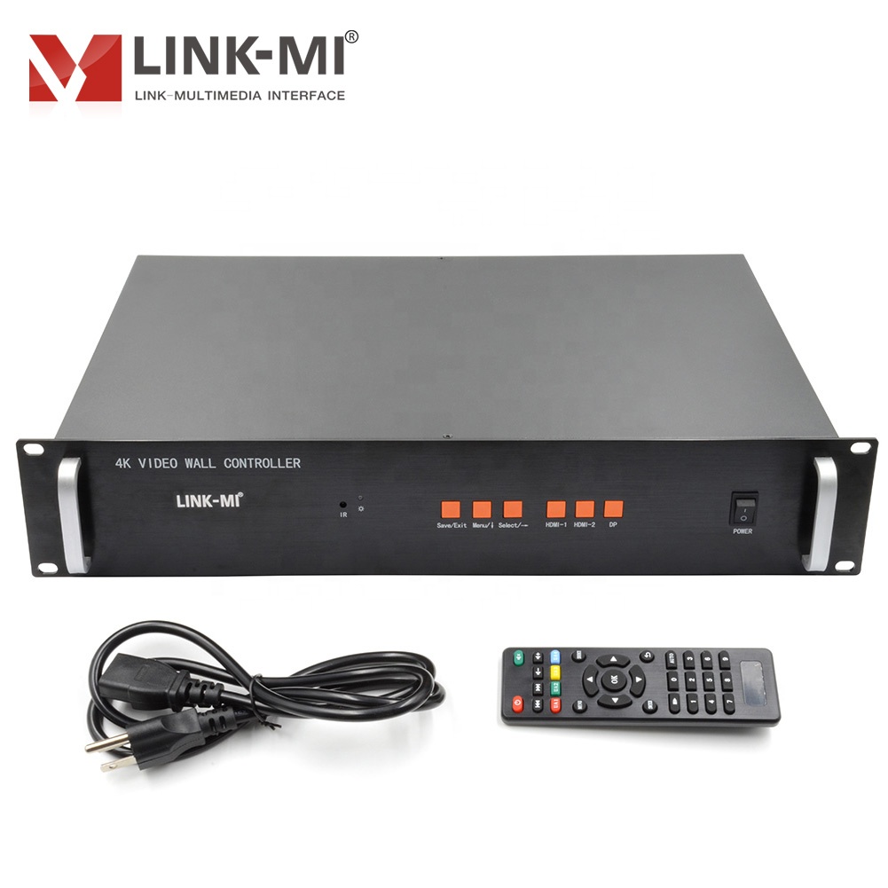 LINK-MI 3x3 4K UHD видеоконтроллер стены HDMI + DP + Мобильный сигнал вращение на 180 градусов 1 из 3 источников и распределить до 9 дисплеев