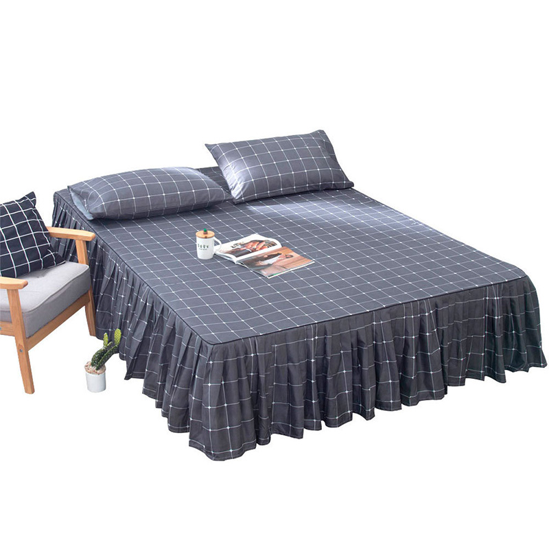 OEM Wrap Around Ruffled Bed Skirt With Adjustable Elastic Belt Drop Easy To Put On Wrinkle Free Bedskirt Dust Ruffles