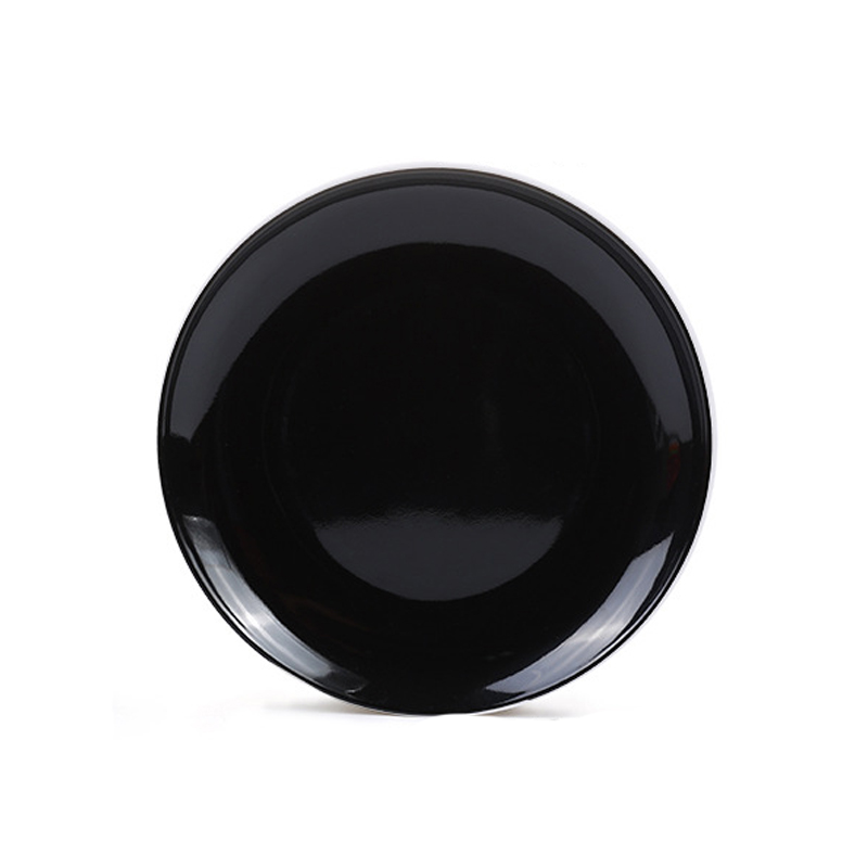 7 inch Dinnerware restaurant plates OEM cheap plastic dishes eco friendly custom color wholesale melamine black plate