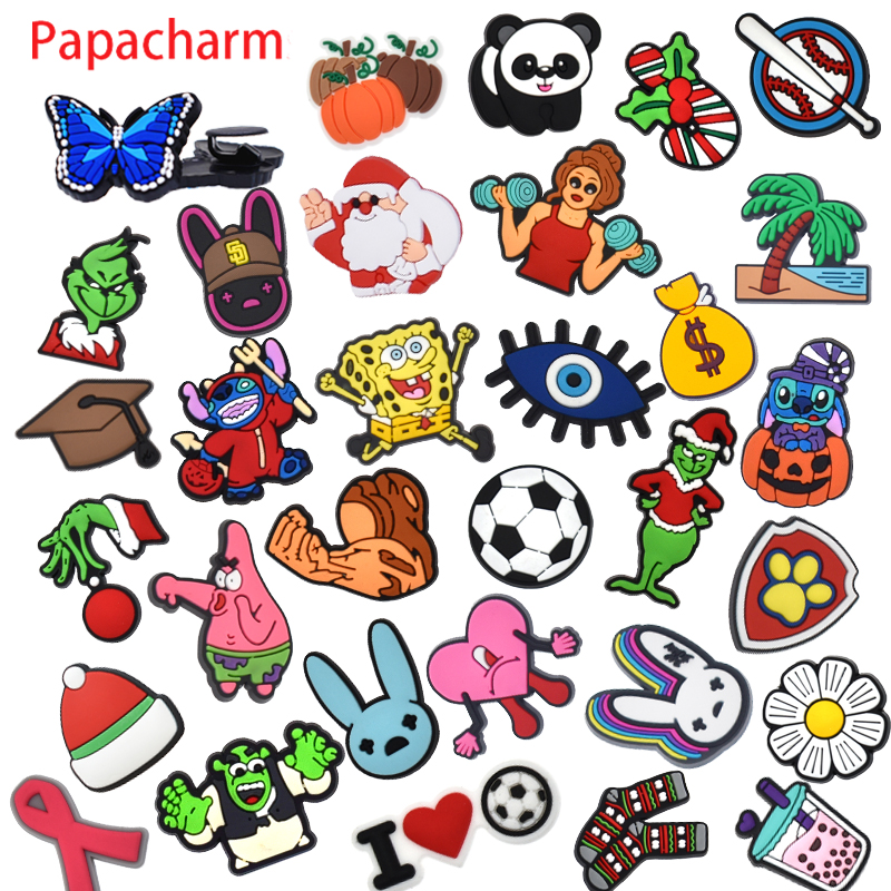 Papacharms, классические Мультяшные Кроксы, подвески, Кроксы из ПВХ, подвески для обуви «сделай сам», украшения для обуви, оптовая продажа