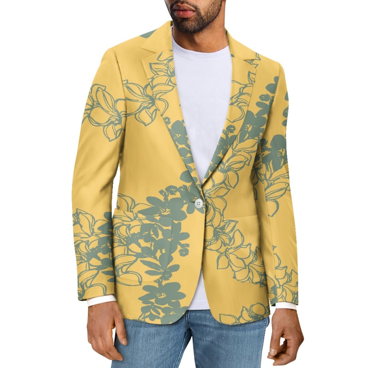 Factory 3D Digital Sublimation Pattern Print On Demand Lava Flower Men's Sports Casual Suit Jacket Cosy Men's Suits Blazer