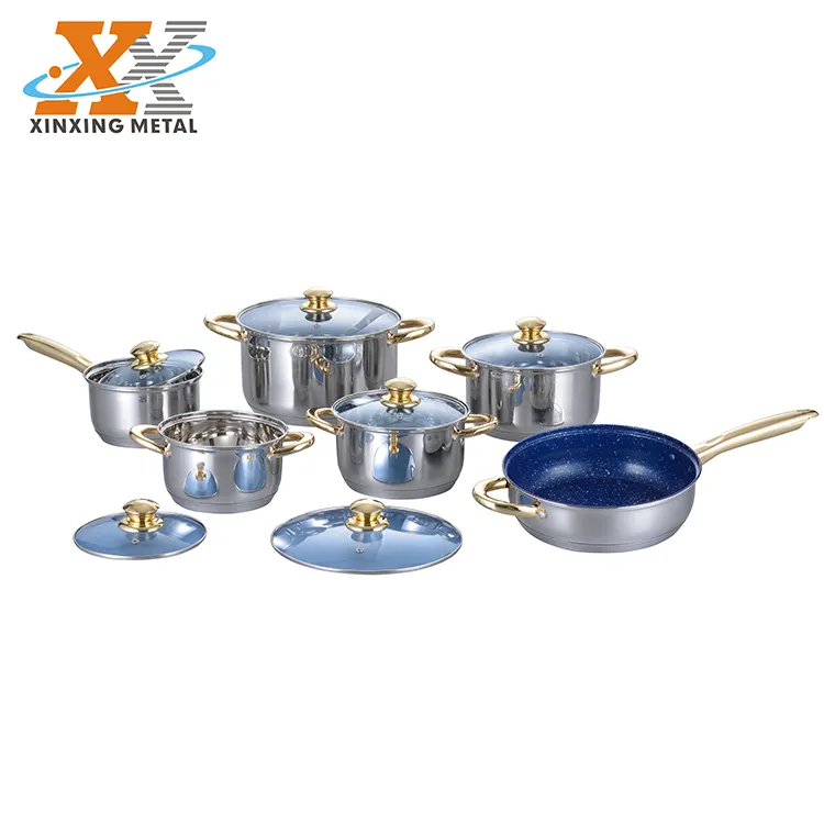 Home Kitchen Pots and Pans Non-stick Stainless Steel Dessini 23pcs Non Stick Cookware Set