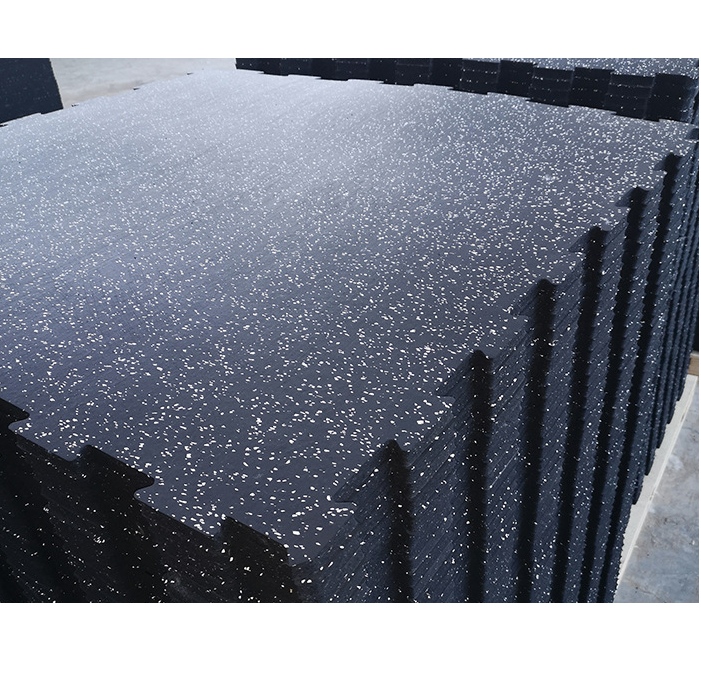 Customized Gym Compound Rubber Floor Mat 500*500mm 20 25 30mm with Buckle Adhesive Lock