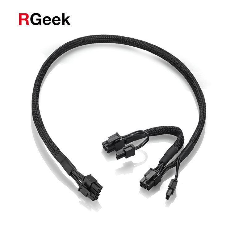 RGeek 8 Pin типа «папа» двойной 8 Pin 6 + 2 Pin PCIe Мужской адаптер питания кабель для Corsair PSU питание модульная