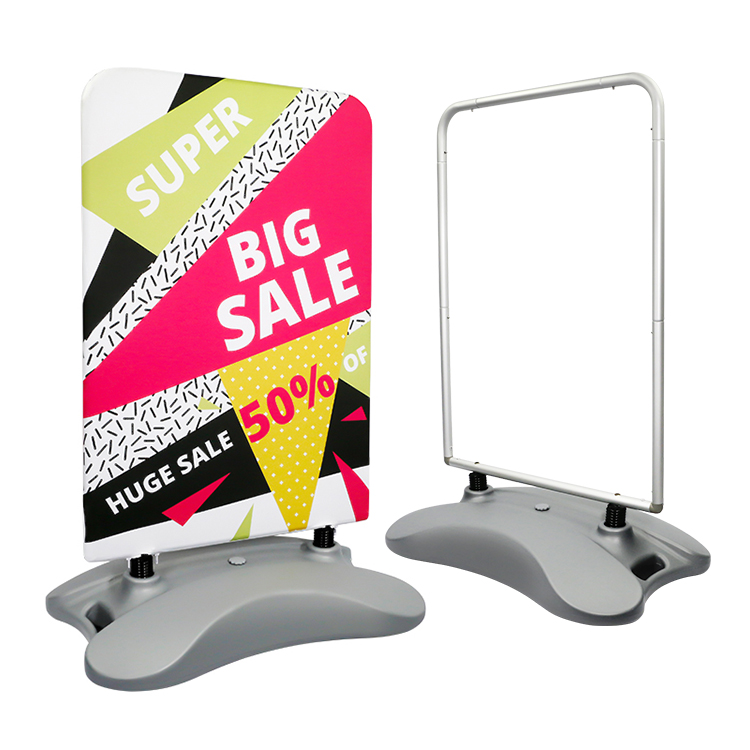 A1 A0 outdoor aluminium frame backdrop pavement sign with water base