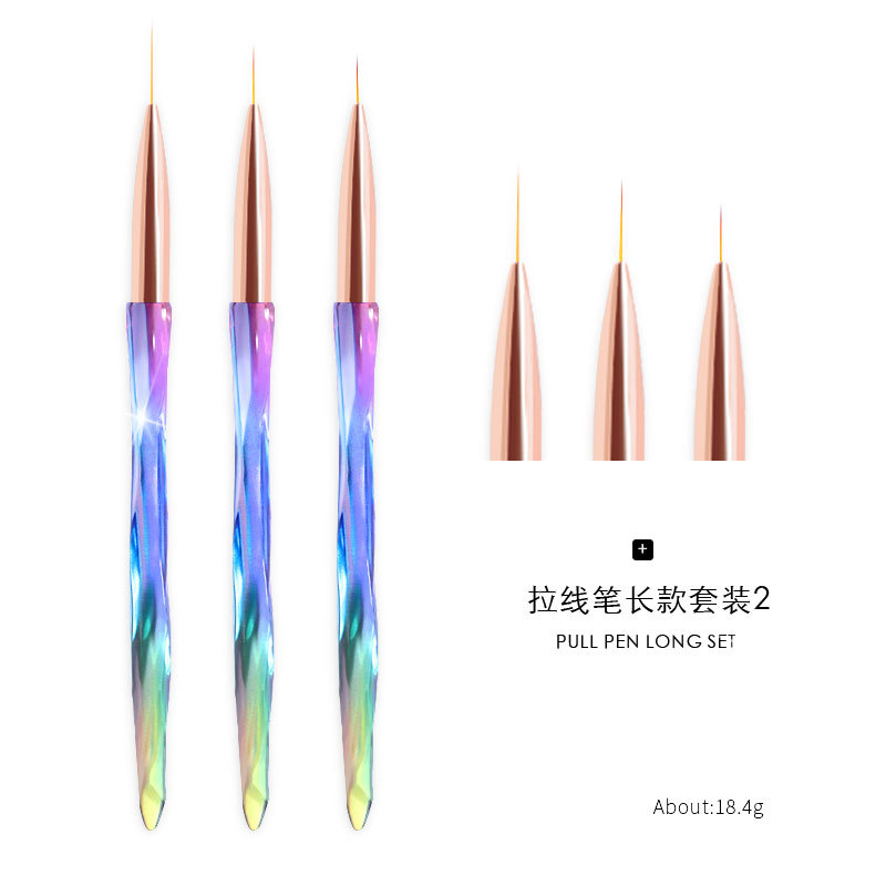 Настройка 3/4 шт вкладыш Nail Art кисти для рисования резьба ручка для рисования с принтом градиент УФ Гель-лак кисти для маникюрных инструментов