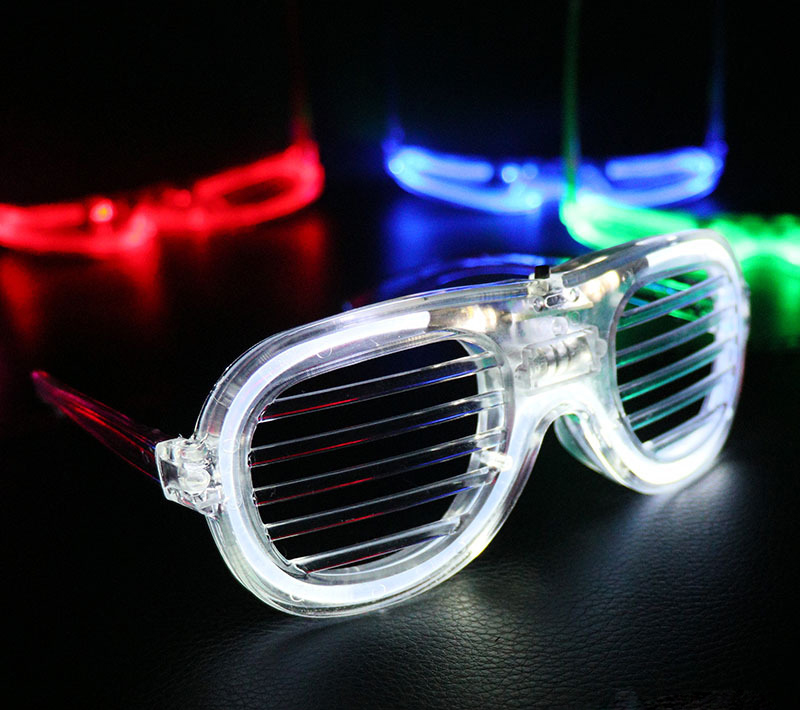 LED Luminous Glasses Fashion Shutters Shape LED Flashing Glasses Halloween Party Glowing Glasses Festival Supplies Costumes