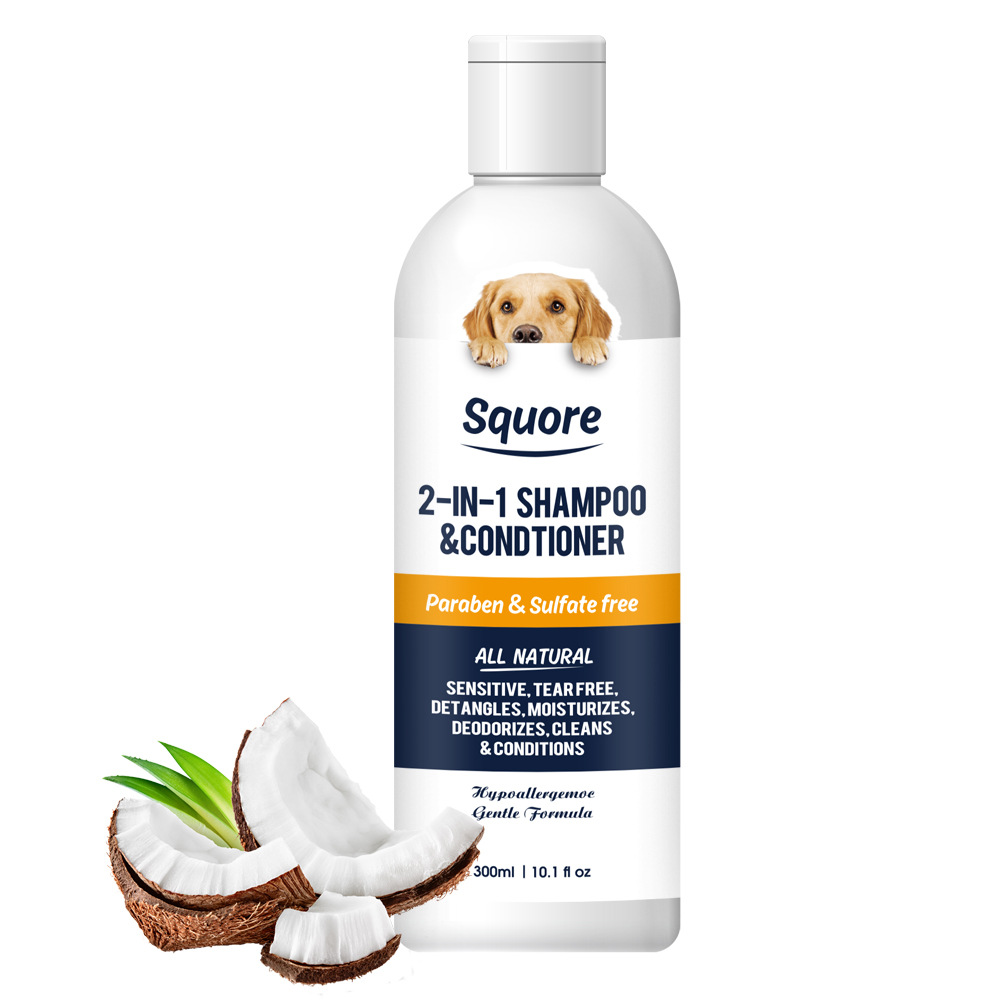 Private label organic Pet Natural Dog Shampoo + Conditioner For Dogs And Cats Soap Free With Natural Oils And Aloe