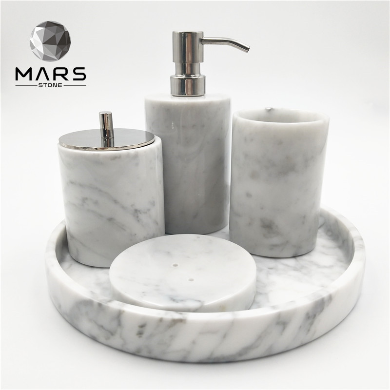 Carrara белый натуральный мраморный камень полированный аксессуар для ванной комнаты полный набор для туалетных столешниц